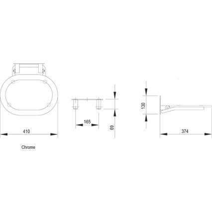 Ravak B8F0000029 - Sedile doccia ribaltabile OVO in acciaio inox
