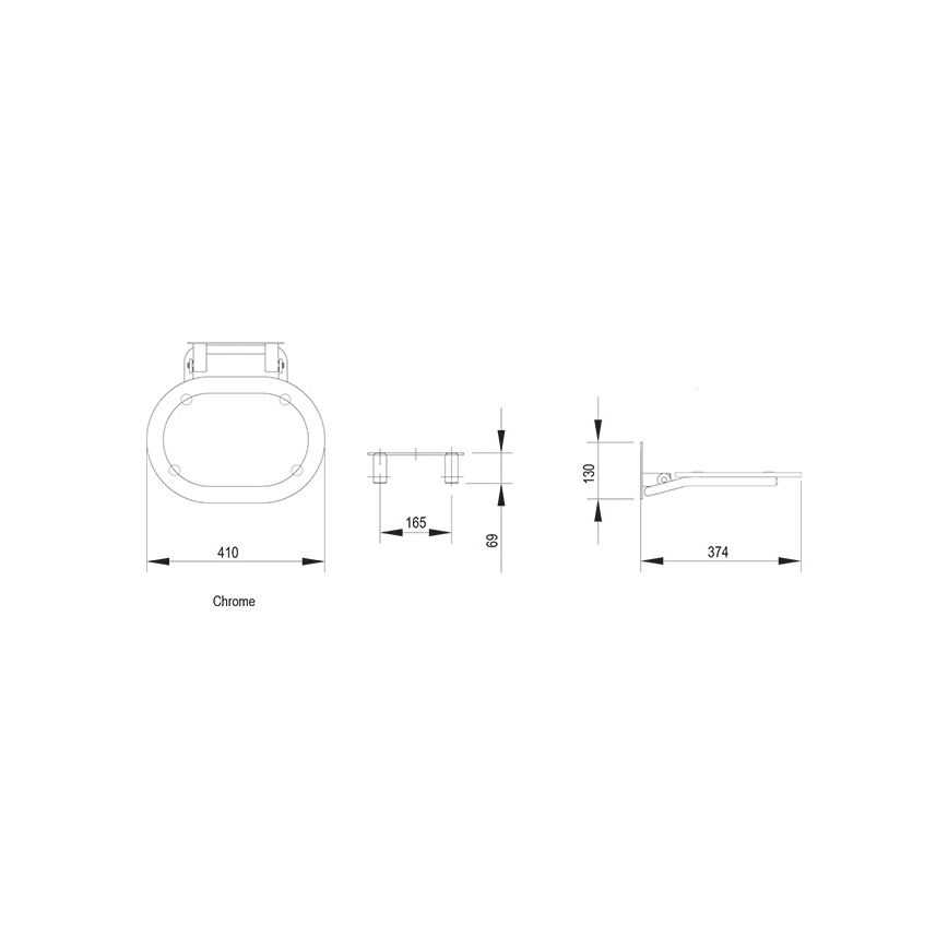 Ravak B8F0000029 - Sedile doccia ribaltabile OVO in acciaio inox