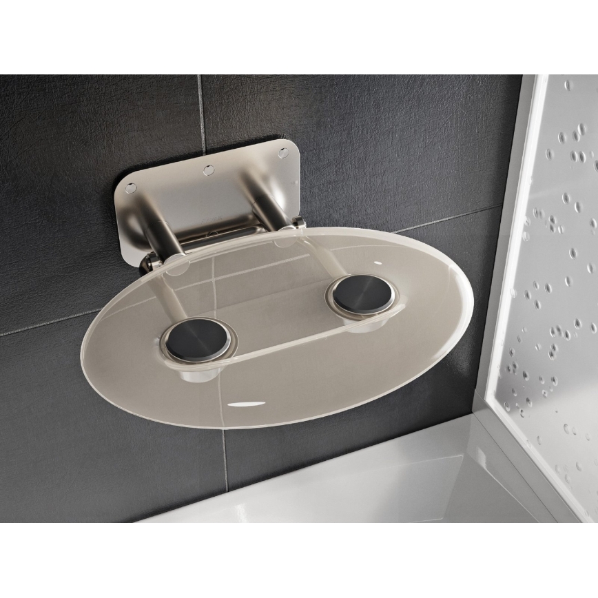 Ravak B8F0000048 - Sedile doccia ribaltabile OVO in acciaio inox