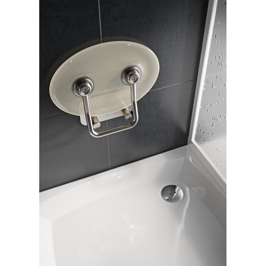 Ravak B8F0000048 - Sedile doccia ribaltabile OVO in acciaio inox