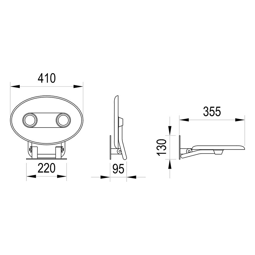 Ravak B8F0000048 - Sedile doccia ribaltabile OVO in acciaio inox