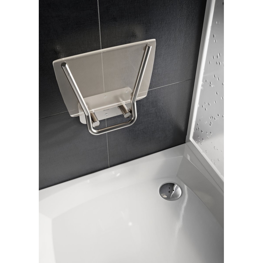 Ravak B8F0000051 - Sedile doccia ribaltabile OVO in acciaio inox