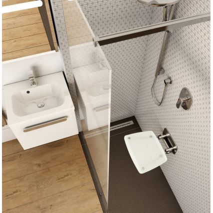 Ravak B8F0000051 - Sedile doccia ribaltabile OVO in acciaio inox