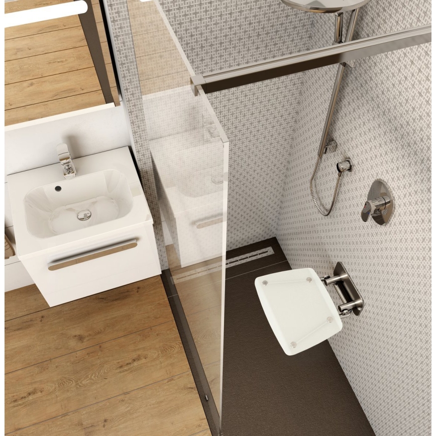 Ravak B8F0000051 - Sedile doccia ribaltabile OVO in acciaio inox
