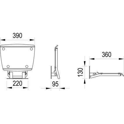 Ravak B8F0000052 - Sedile doccia ribaltabile OVO in acciaio inox