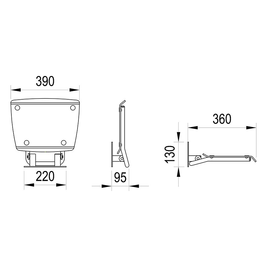 Ravak B8F0000052 - Sedile doccia ribaltabile OVO in acciaio inox