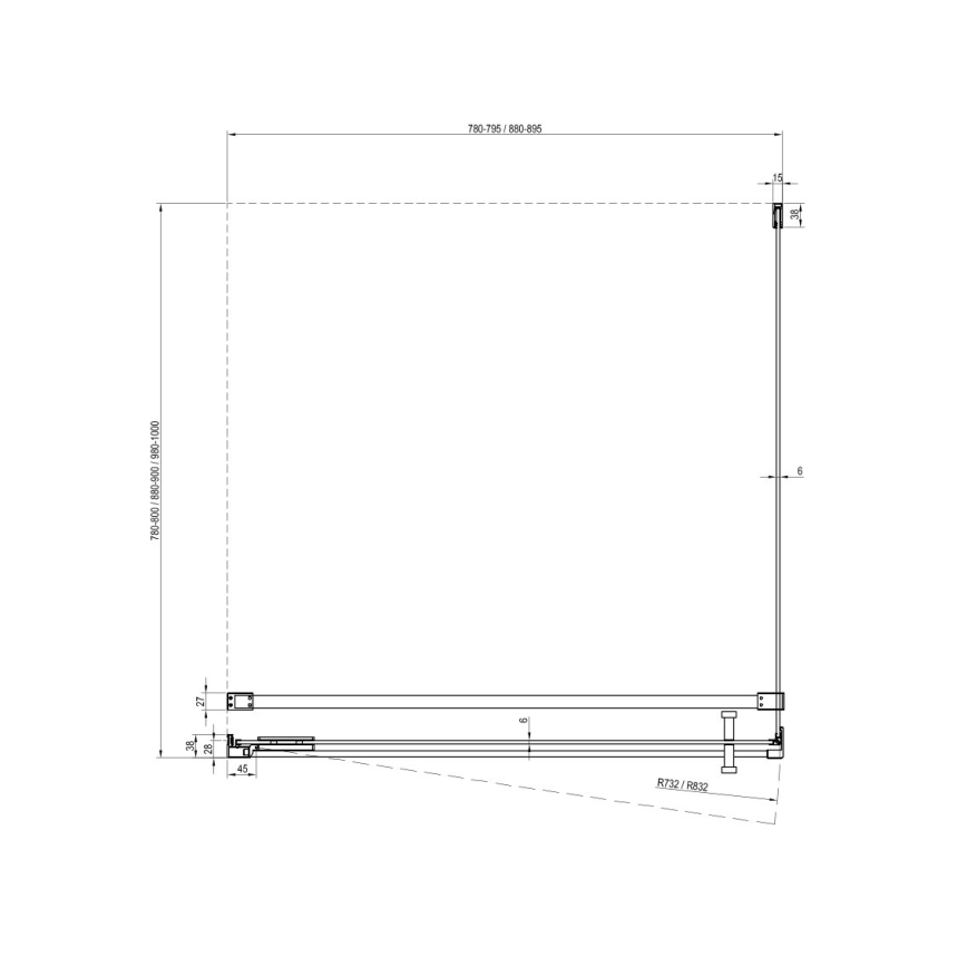 Ravak - Cabina doccia COOL 90x90 cm cromo lucido