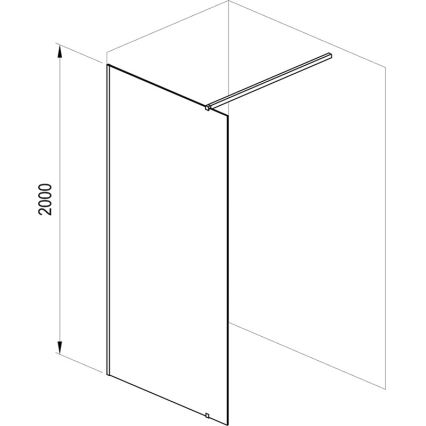 Ravak GW9WA030SZ1 - Cabina doccia WALK-IN 100x200 cm nera
