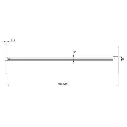 Ravak GWD01000A098 - Asta di sostegno per box doccia WALK-IN 120 cm, finitura cromata lucida