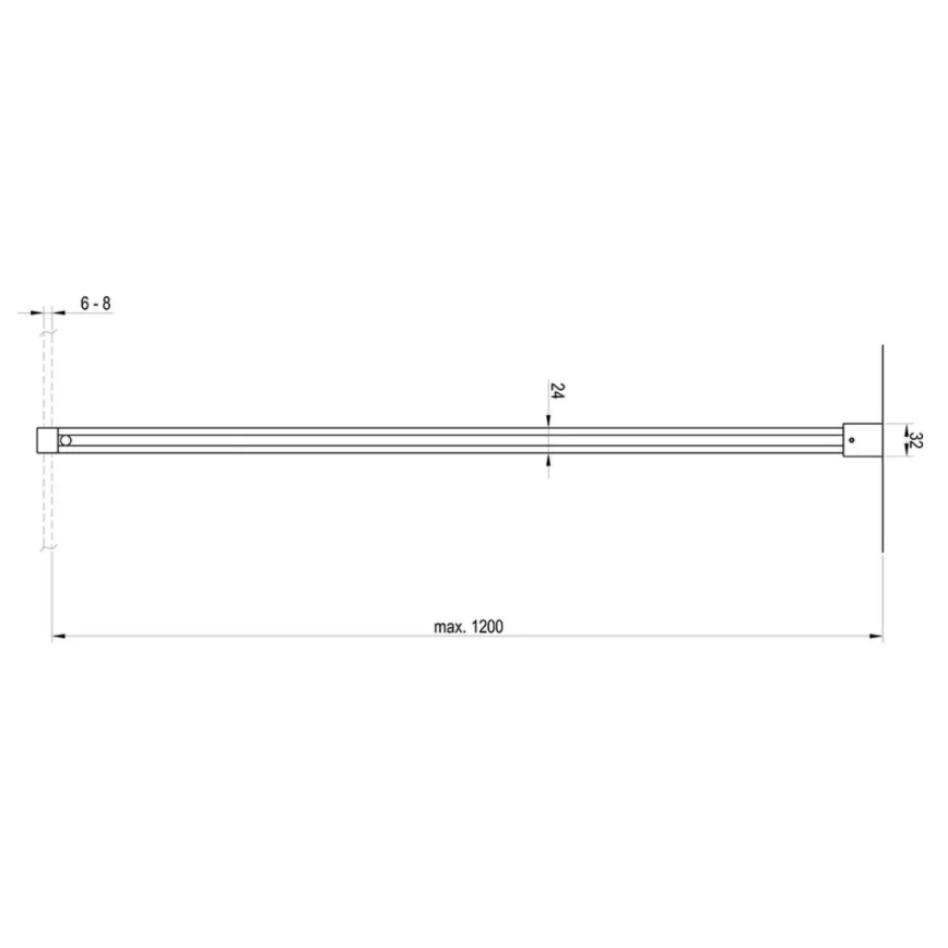 Ravak GWD01000A098 - Asta di sostegno per box doccia WALK-IN 120 cm, finitura cromata lucida