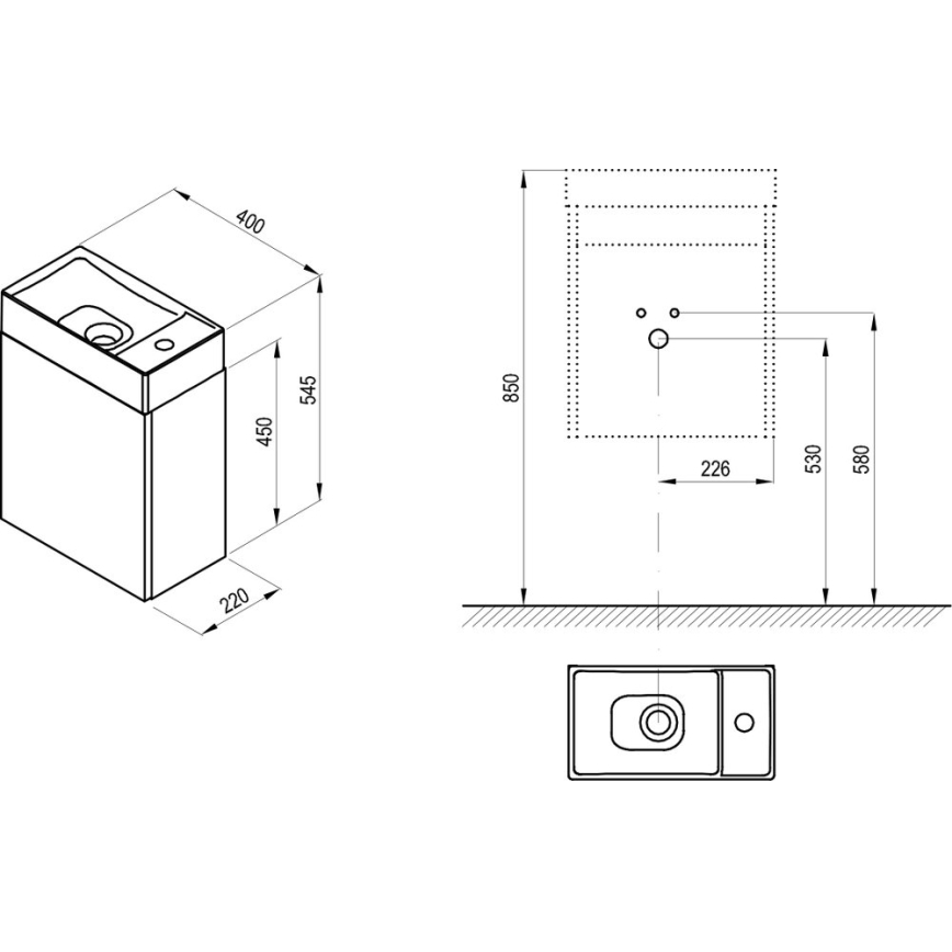 Ravak - Mobile da bagno con lavabo VEDA bianco