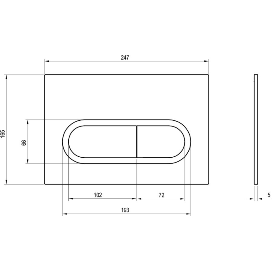 Ravak X01454 - Pulsante di scarico CHROME 24,7x16,5 cm cromo opaco