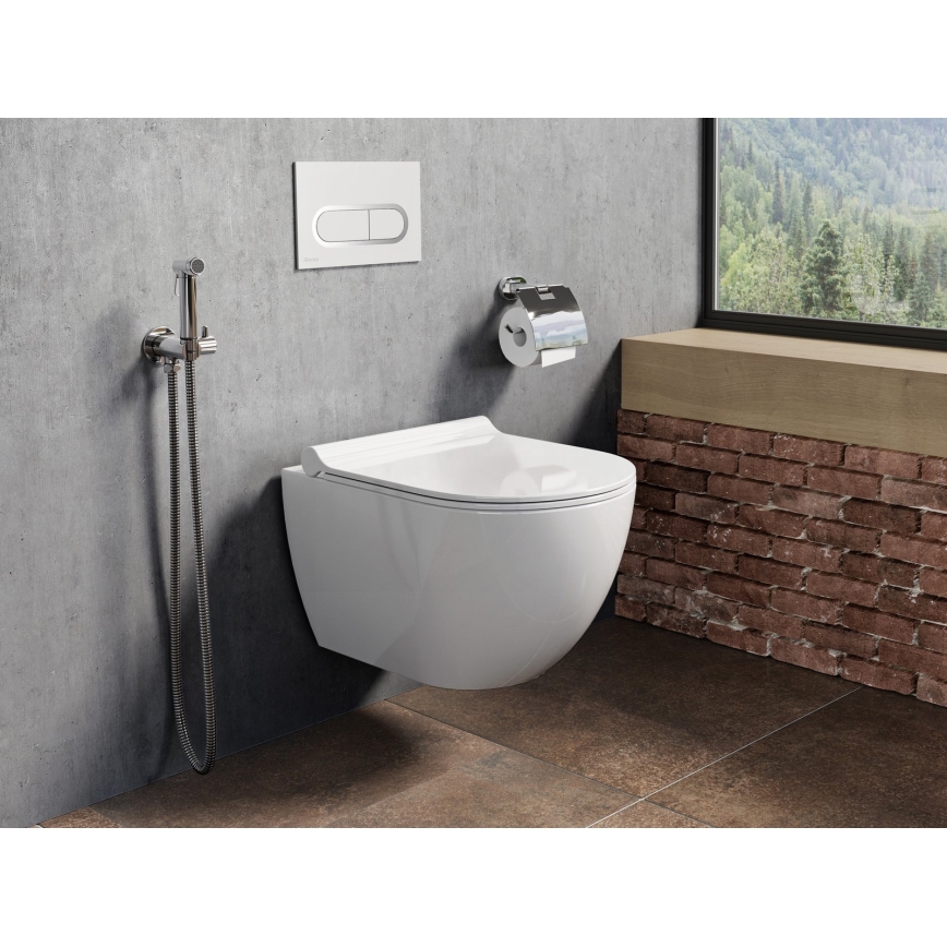 Ravak X01455 - Pulsante di scarico CHROME 24,7x16,5 cm bianco