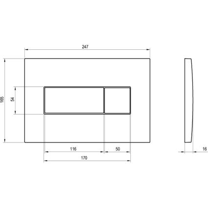 Ravak X01457 - Pulsante di scarico UNI 24,7x16,5 cm bianco