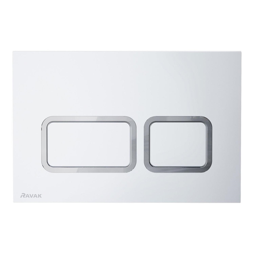 Ravak X01739 - Pulsante di scarico TWIN 24,7x16,5 cm bianco