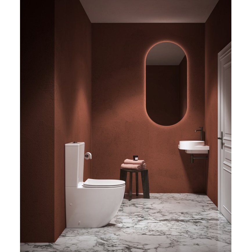 Ravak X01870 - WC combinato senza brida con sedile SoftClose OPTIMA ceramica/bianco