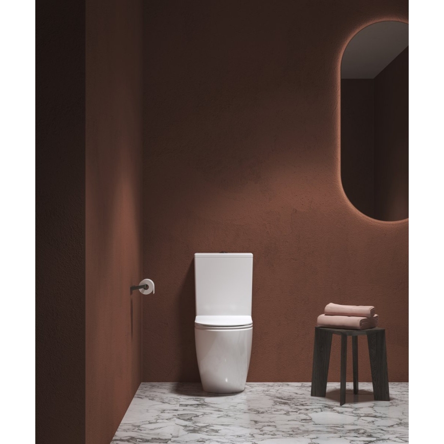 Ravak X01870 - WC combinato senza brida con sedile SoftClose OPTIMA ceramica/bianco