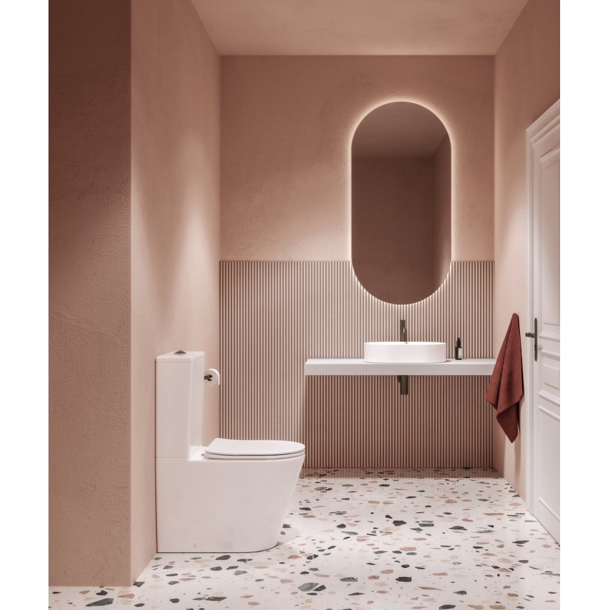 Ravak X01872 - WC combinato Rimless con sedile SoftClose ELEGANT ceramica/bianco