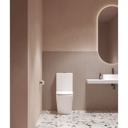 Ravak X01872 - WC combinato Rimless con sedile SoftClose ELEGANT ceramica/bianco