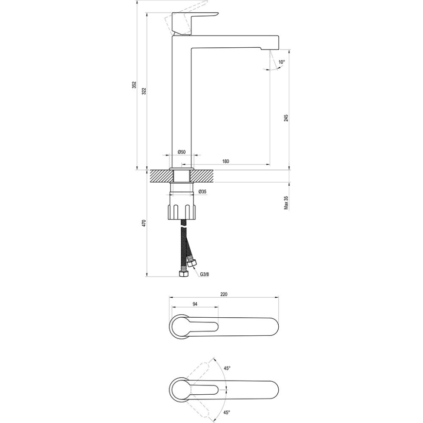 Ravak X070114 - Miscelatore per lavabo PURI 32,2 cm cromo lucido