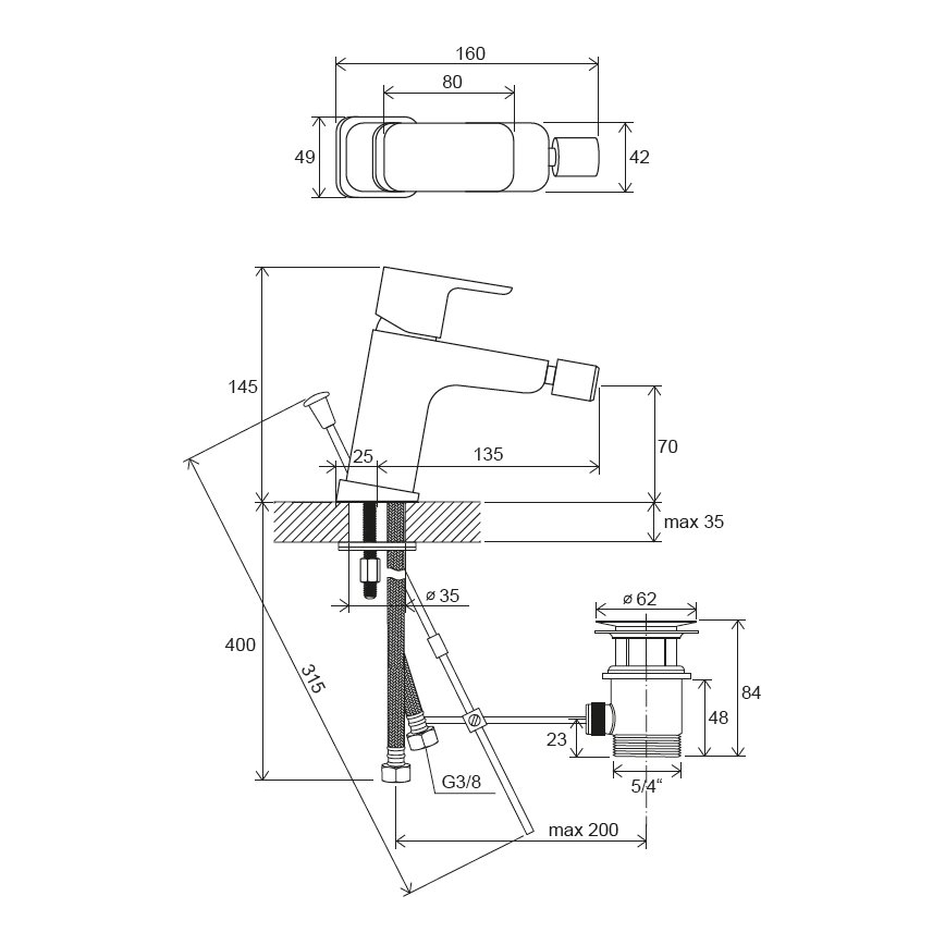 Ravak X070133 - Miscelatore per bidet FREE cromo lucido