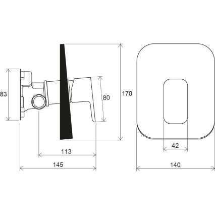 Ravak X070137 - Miscelatore doccia per installazione ad incasso R-BOX cromo lucido