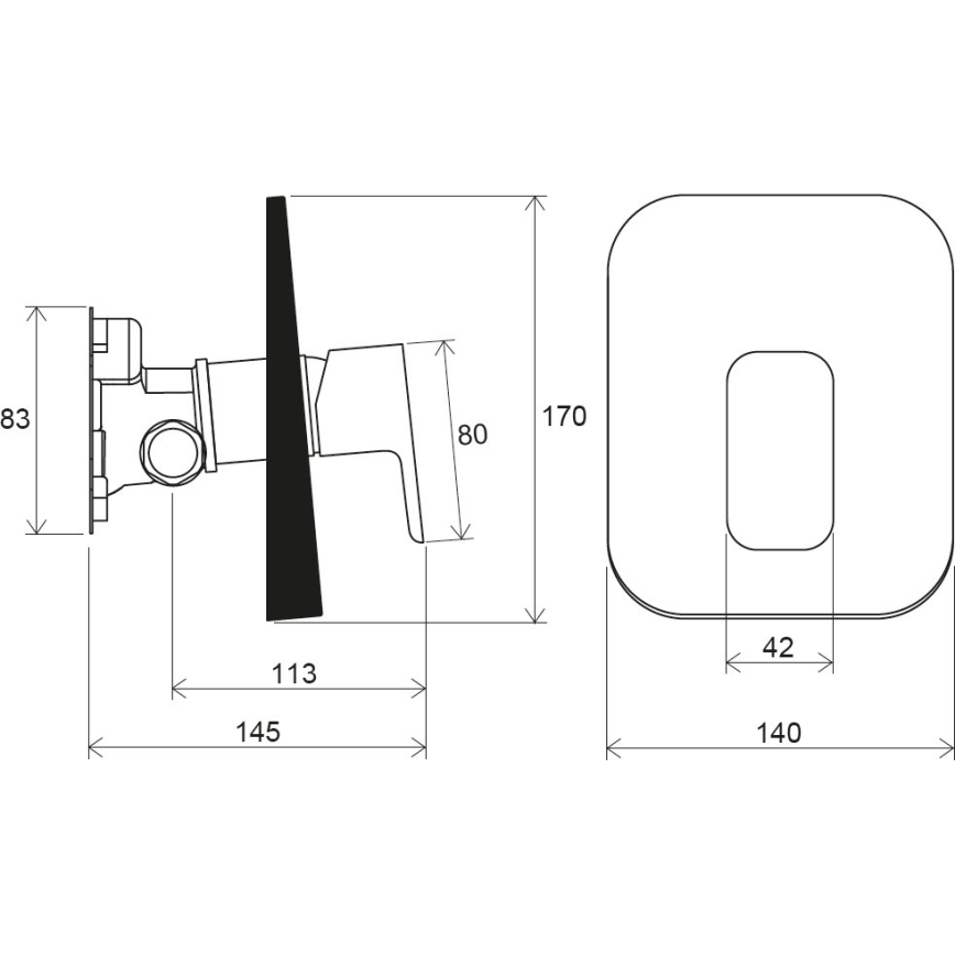 Ravak X070137 - Miscelatore doccia per installazione ad incasso R-BOX cromo lucido