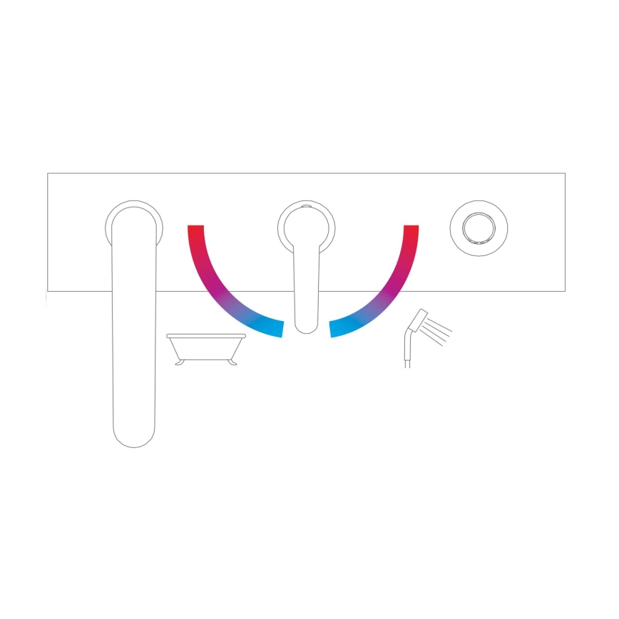 Ravak X070142 - Miscelatore per vasca a 3 fori PURI cromo lucido