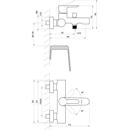 Ravak X070169 - Miscelatore per vasca PURI, cromo lucido