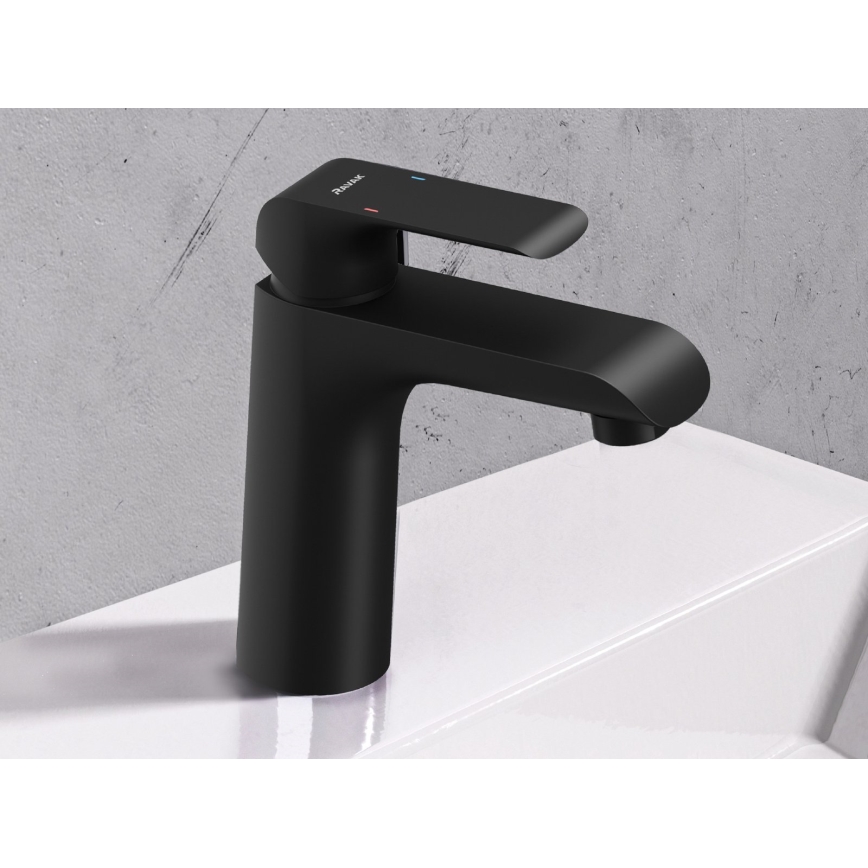 Ravak X070173 - Miscelatore per lavabo FLAT 15,1 cm nero opaco
