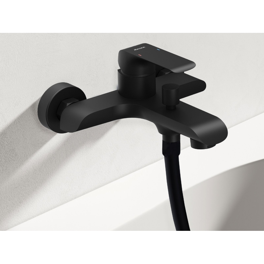 Ravak X070175 - Miscelatore per vasca FLAT nero opaco