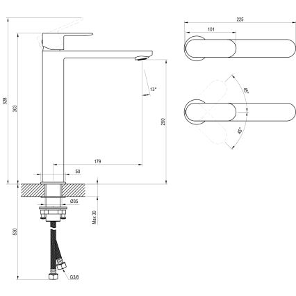 Ravak X070447 - Miscelatore per lavabo CHROME 30,3 cm, cromo lucido