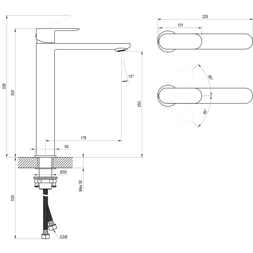 Ravak X070447 - Miscelatore per lavabo CHROME 30,3 cm, cromo lucido