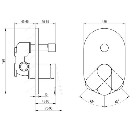 Ravak X070454 - Miscelatore doccia da incasso CHROME, cromo lucido