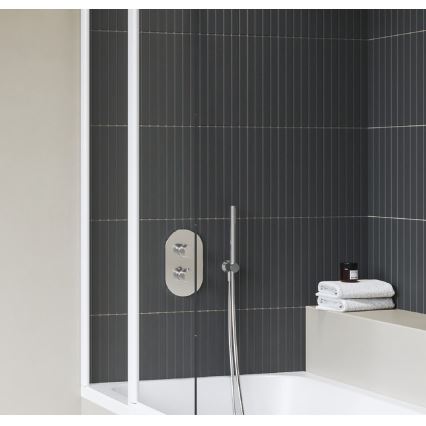 Ravak X070457 - Miscelatore termostatico da incasso per doccia, cromo lucido