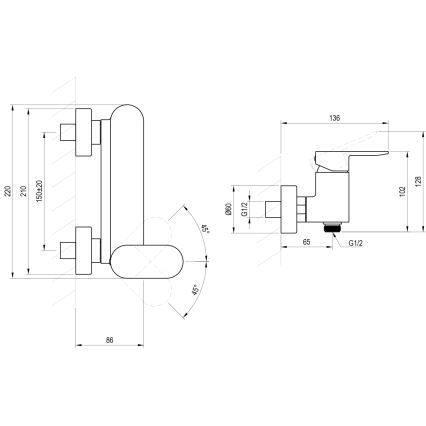 Ravak X070464 - Miscelatore doccia CHROME nero