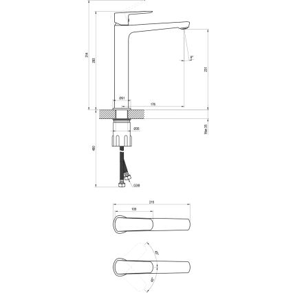 Ravak X070472 - Miscelatore per lavabo LIFE 28 cm cromo lucido