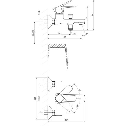 Ravak X070473 - Miscelatore per vasca LIFE cromato lucido