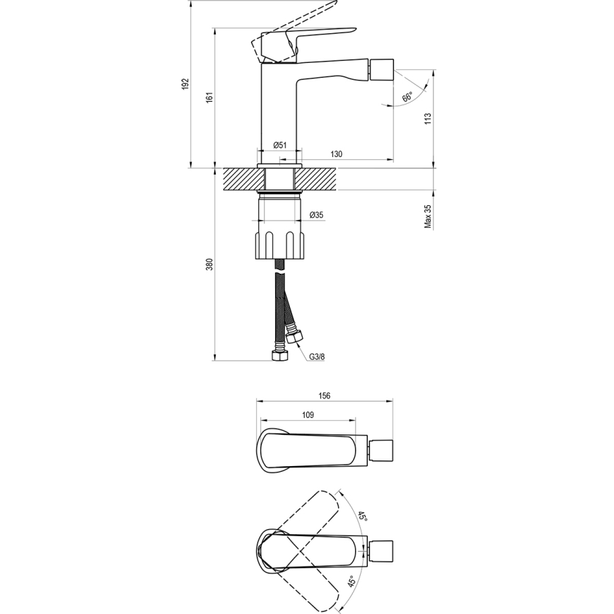 Ravak X070475 - Miscelatore per bidet LIFE, cromo lucido