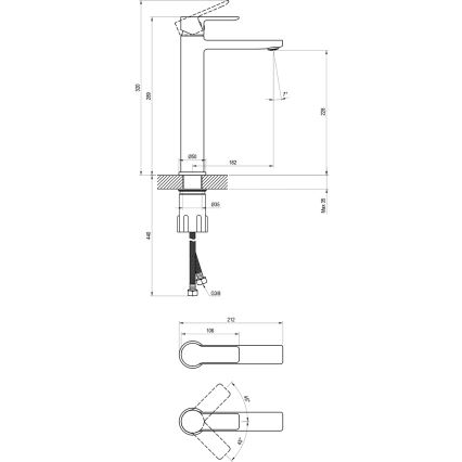 Ravak X070484 - Miscelatore per lavabo SOLAR 29 cm cromo lucido