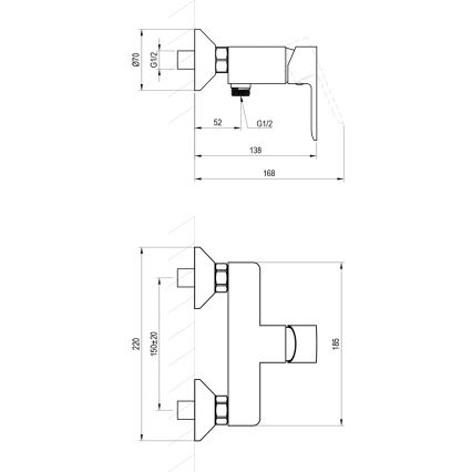 Ravak X070492 - Miscelatore doccia SOLAR nero
