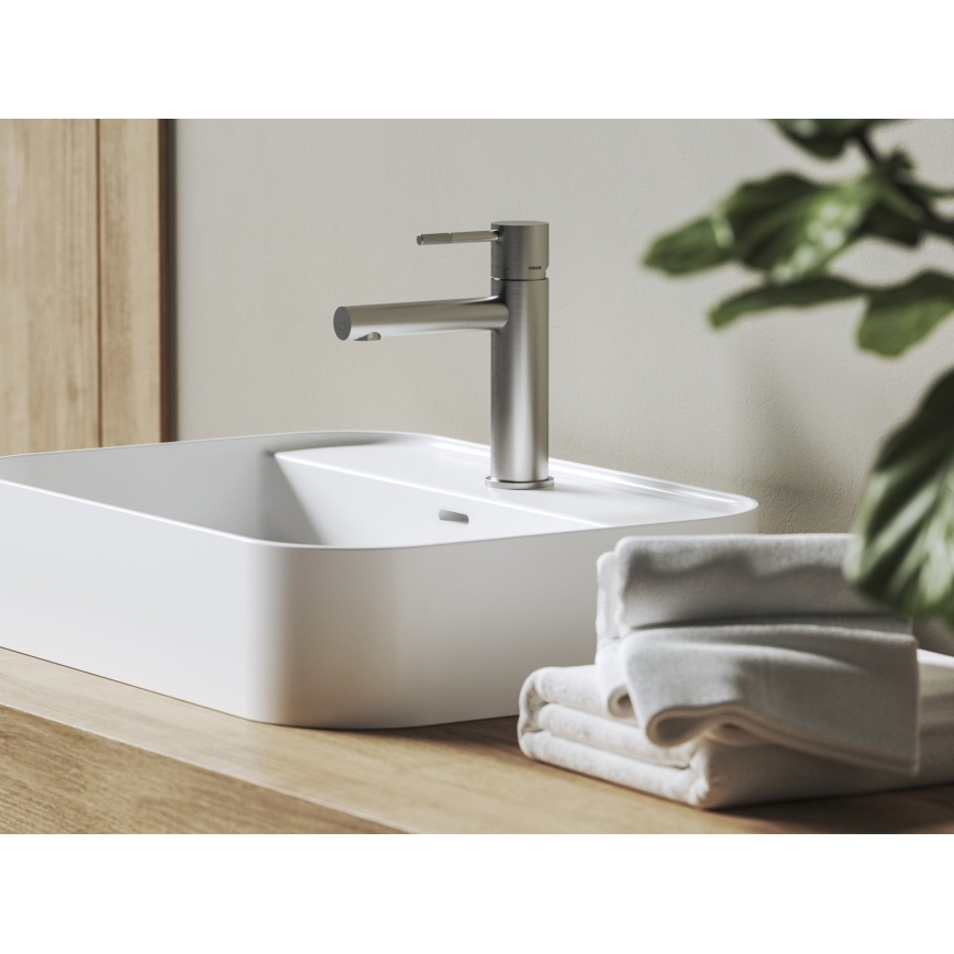 Ravak X070644 - Miscelatore per lavabo NOX 19 cm acciaio inox spazzolato