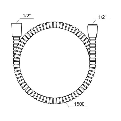 Ravak X07P065 - Flessibile doccia in plastica 150 cm, cromo lucido