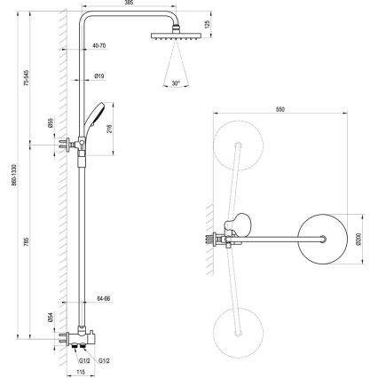 Ravak X07P232 - Set doccia, finitura cromo lucido
