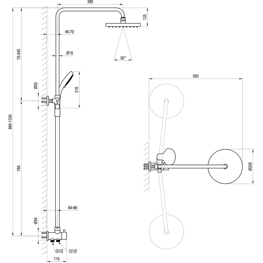 Ravak X07P232 - Set doccia, finitura cromo lucido