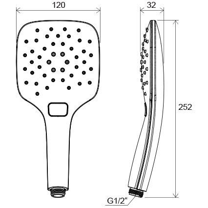 Ravak X07P348 - Doccetta a mano con pulsante, finitura cromo lucido