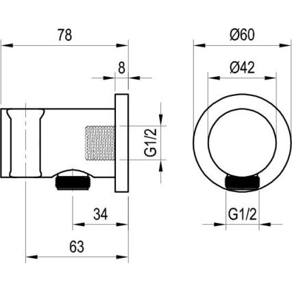 Ravak X07P572 - Supporto per doccetta con attacco 7,8x6 cm nero