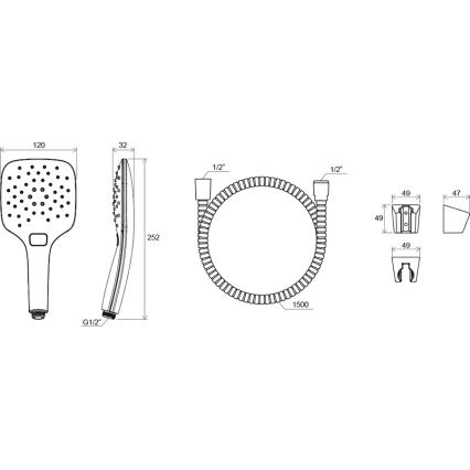 Ravak X07S010 - Set doccia, cromo lucido