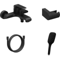 Ravak X07S114 - Set vasca con miscelatore FLAT, nero opaco