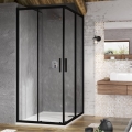 Ravak X1LM70300Z1 - Cabina doccia angolare a quattro ante BLIX SLIM 90x90 cm nera
